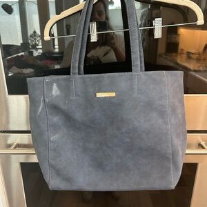 Oscar de la Renta Charcoal Gray Tote, has stain (add brooch??)
